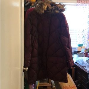 Hooded faux fur winter coat